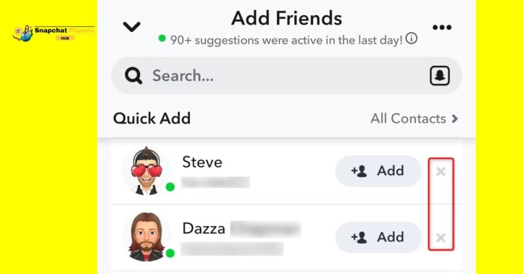 See Snapchat Quick Add Suggestions